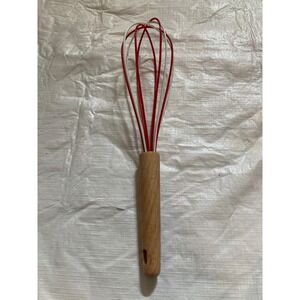 Cook With Color Whisk Red White Silicone Coated Stainless Steel Handle